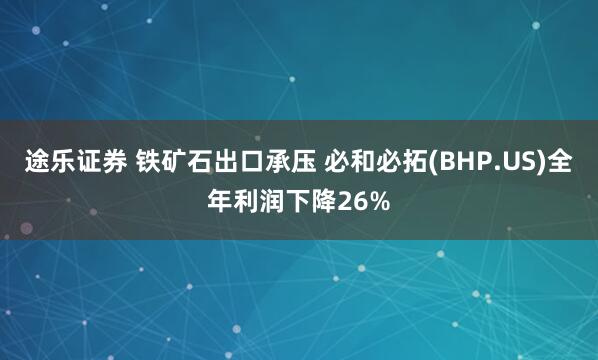 途乐证券 铁矿石出口承压 必和必拓(BHP.US)全年利润下降26%