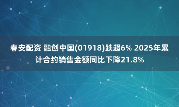 春安配资 融创中国(01918)跌超6% 2025年累计合约销售金额同比下降21.8%